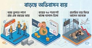 অভিবাসন ব্যয়ের বোঝায় ন্যুব্জ প্রবাসীরা, ঋণ শোধেই কেটে যাচ্ছে বছরের পর বছর
